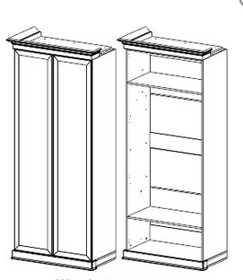 «Прованс» Шкаф 2-х дверный для одежды универсальный Бодега светлая/сандал - фото 2